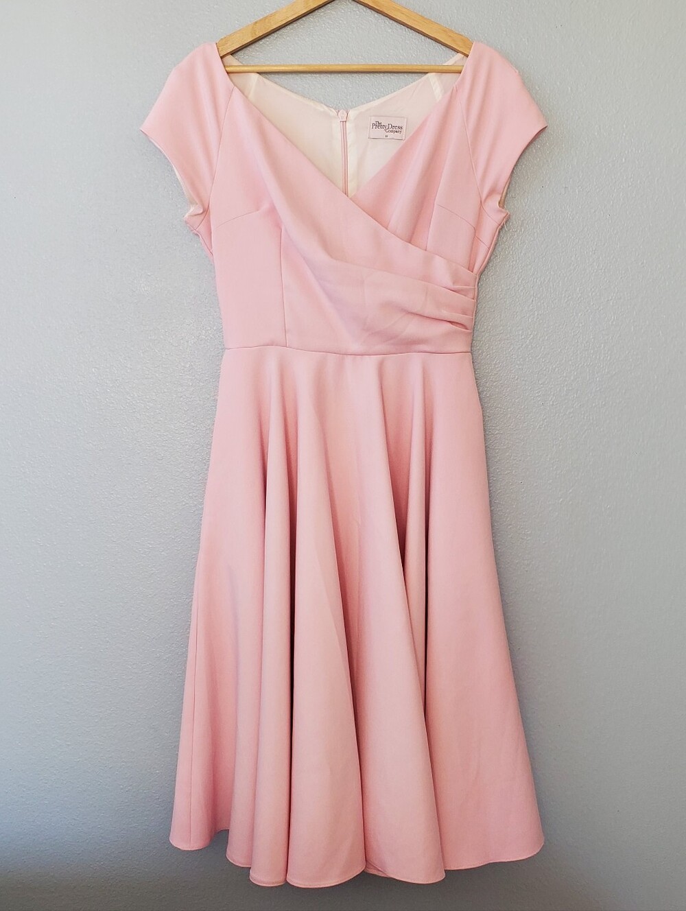 The Pretty Dress Company Soft Pink Cap-Sleeve Midi Dress- Size 10